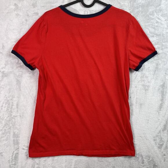 Cleveland Indians Chief Wahoo Shirt Women's Large New Era Merch Red Blue Velvet - Picture 2 of 12